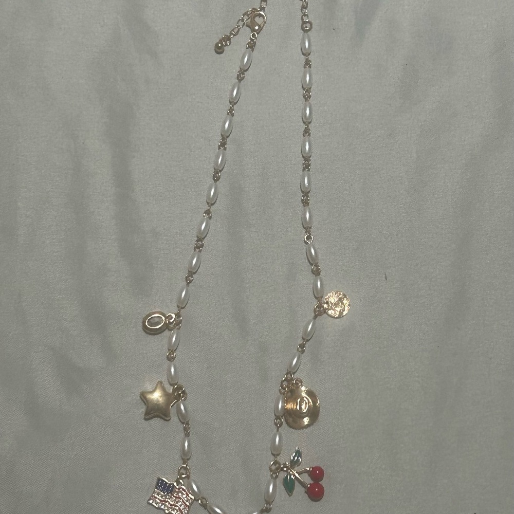 Elegant Pearl Charm Necklace